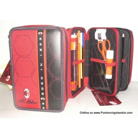 AS Milan - astuccio completo 3 chiusure lampo