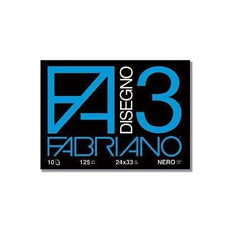 Fabriano F3 nero spillato - Album disegno 24x33 cm