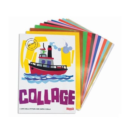 Cwr - Album collage 6 fogli carta adesivi 24x34 cm