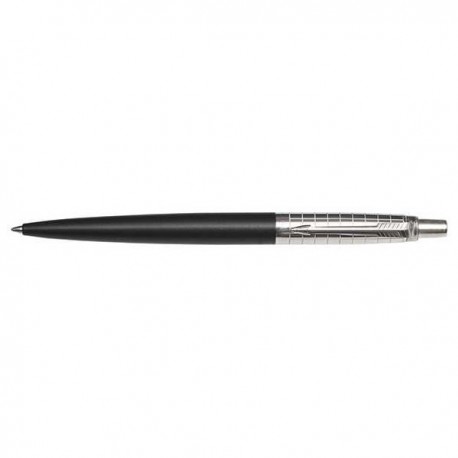 Parker Jotter premium - Penna sfera - fusto nero -cappuccio metallo satinato quadrettato